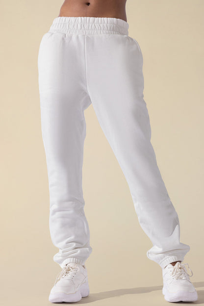 Cloud Rollover Sweatpant - White