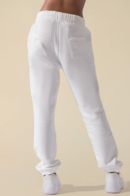 Cloud Rollover Sweatpant - White