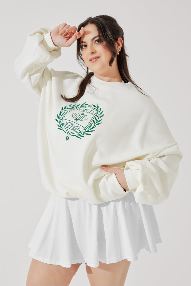 POPFLEX® Active Club Cloud Crewneck Sweater - Cream