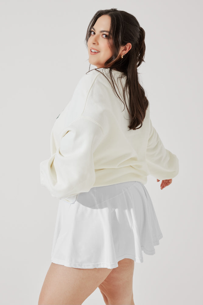 POPFLEX® Active Club Cloud Crewneck Sweater - Cream