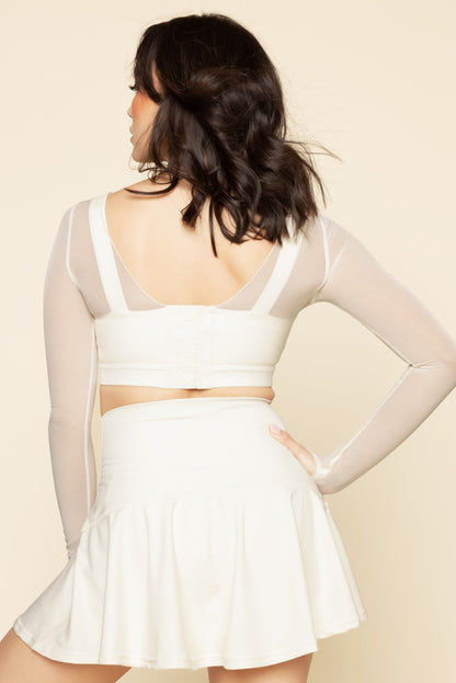 Coquette Long Sleeve Mesh Bra - Ivory