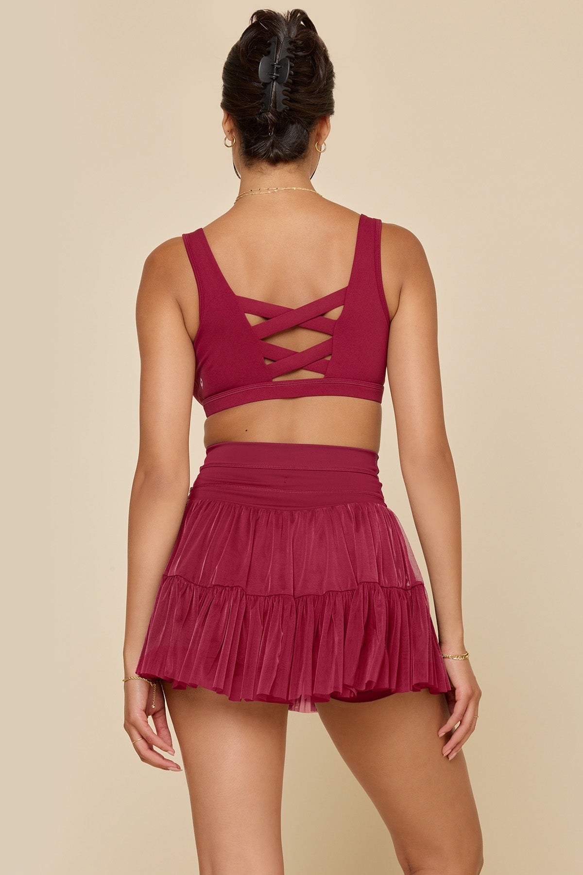 Pirouette Skort - Crimson