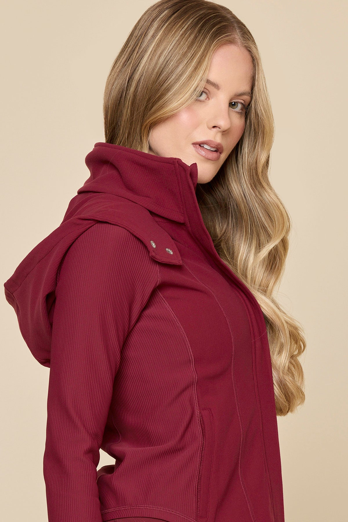 Corset Zip Jacket - Crimson