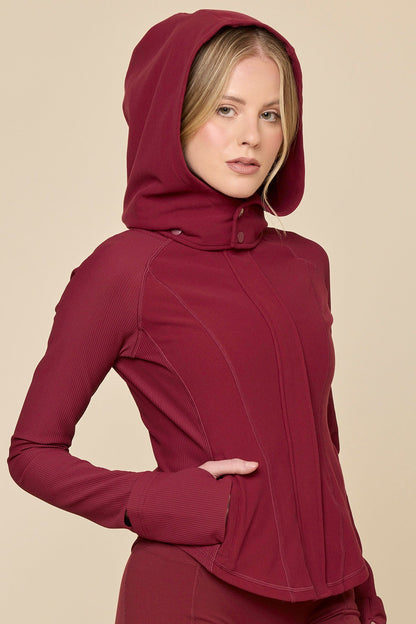 Corset Zip Jacket - Crimson