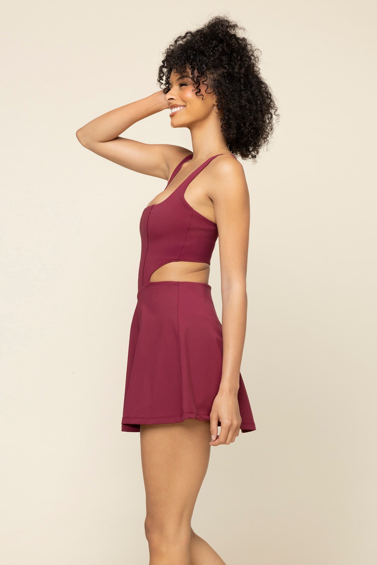 Cut It Out Dress - Crimson