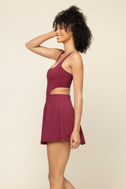 Cut It Out Dress - Crimson