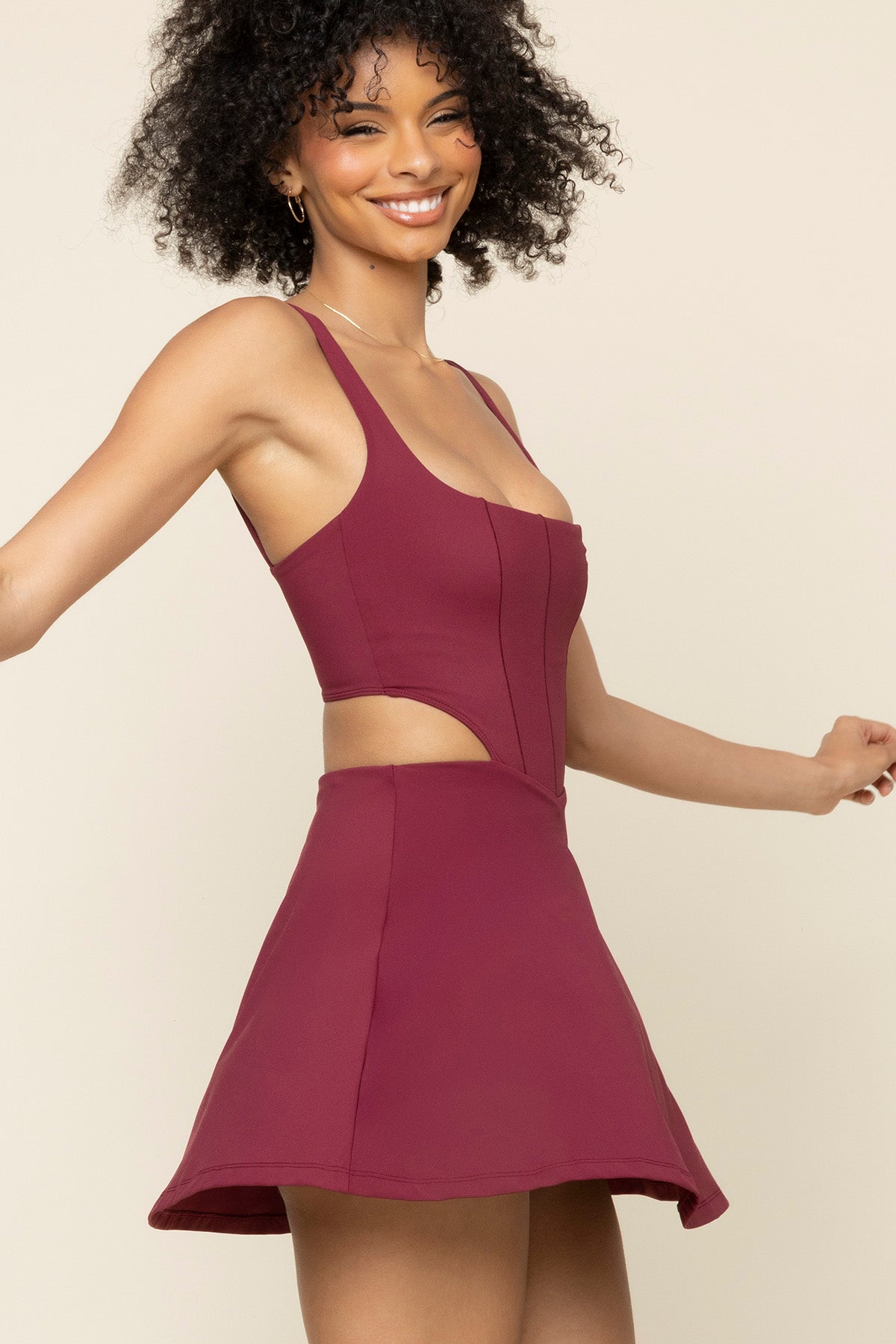 Cut It Out Dress - Crimson
