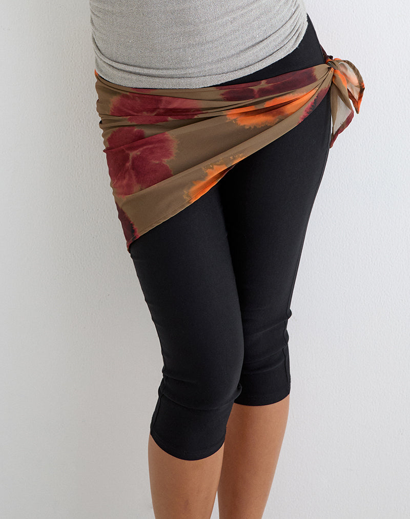 Arpi Square Scarf in Chiffon Petals Script Olive