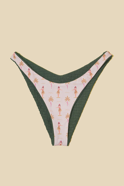Seascape Reversible Bikini Bottom - Green Lagoon Dilly
