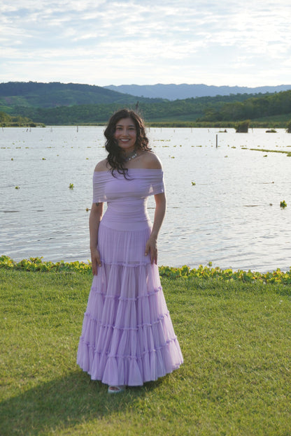 Off the Shoulder Tiered Gown by TransformationsbyTracy - DIY Upcycle Kit