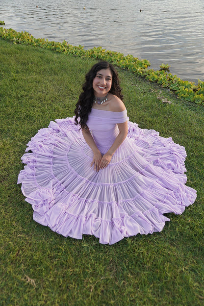 Off the Shoulder Tiered Gown by TransformationsbyTracy - Pattern Only