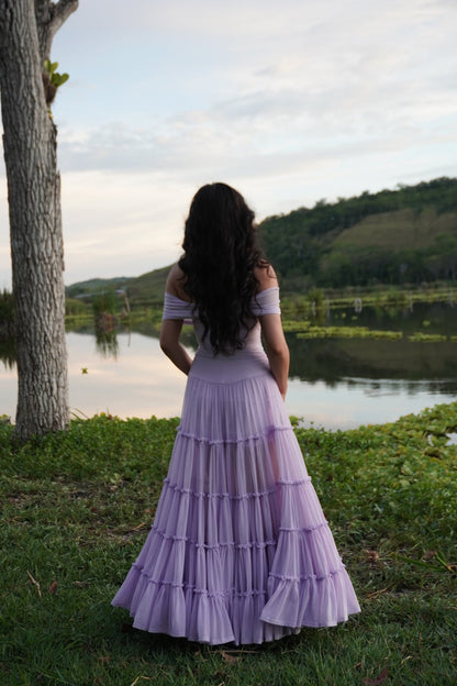 Off the Shoulder Tiered Gown by TransformationsbyTracy - DIY Upcycle Kit