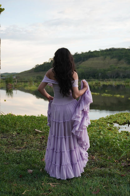 Off the Shoulder Tiered Gown by TransformationsbyTracy - DIY Upcycle Kit