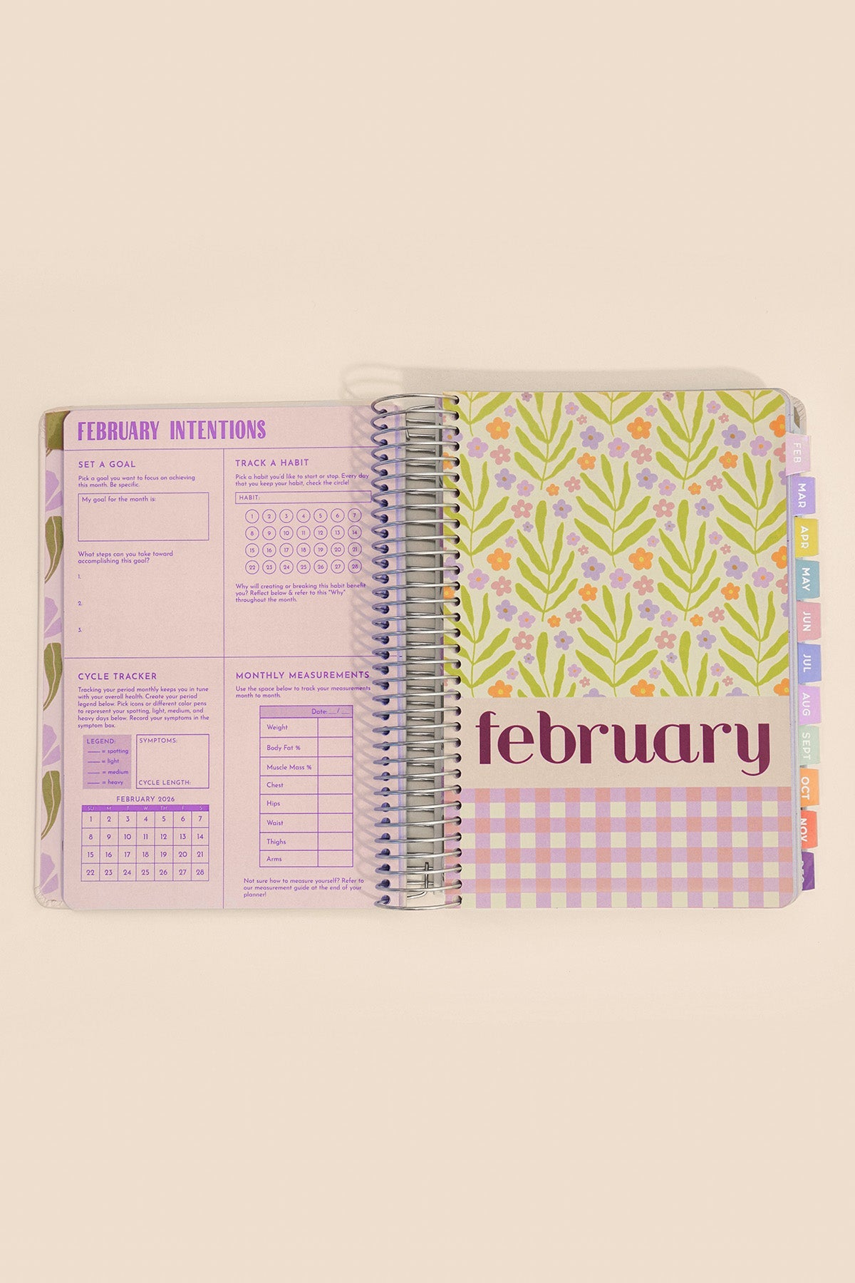 2026 Fit Planner + Stickers - Multicolor Floral