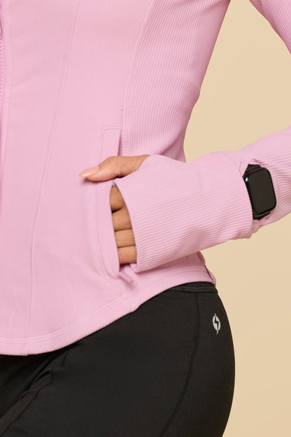 Corset Zip Jacket - Pink Lavender