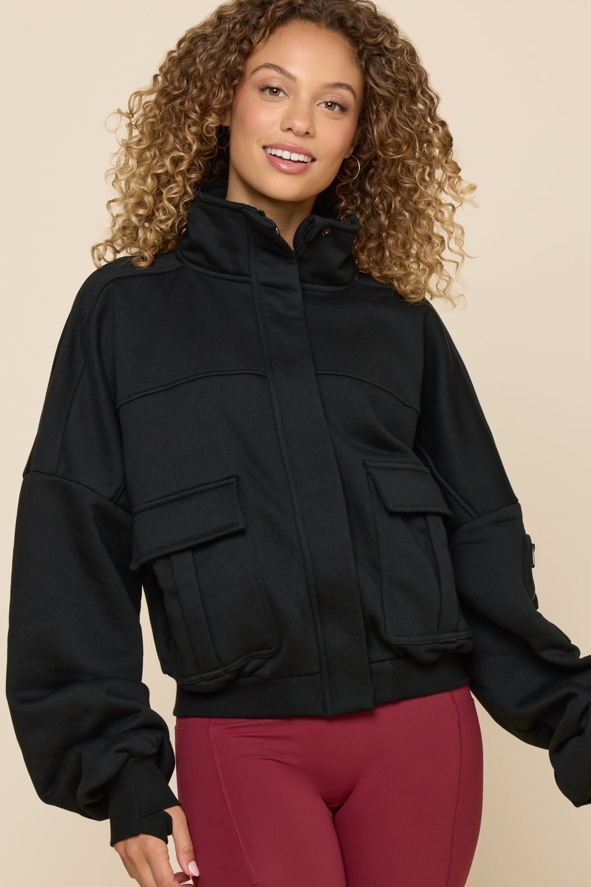 Cloud Bomber Jacket - Black