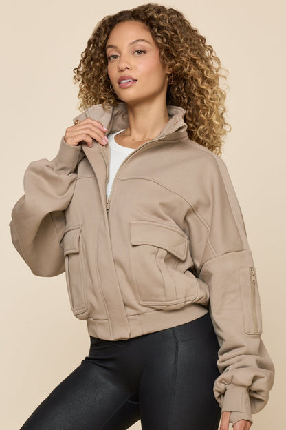 Cloud Bomber Jacket - Taupe