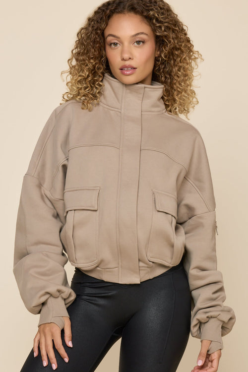 Cloud Bomber Jacket - Taupe