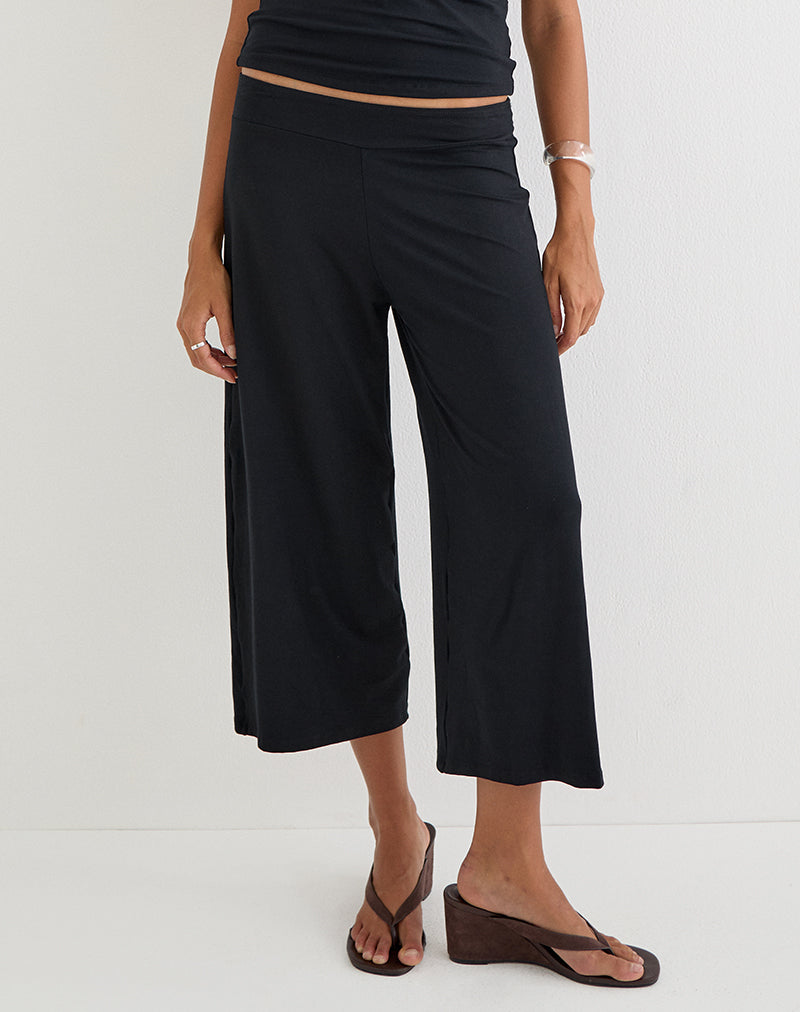 Ano Capri Trousers in Rayon Jersey Black