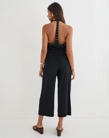 Ano Capri Trousers in Rayon Jersey Black