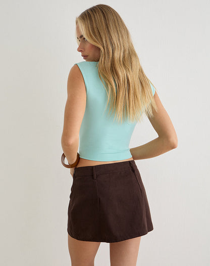 Carlin Mini Skirt in Brown