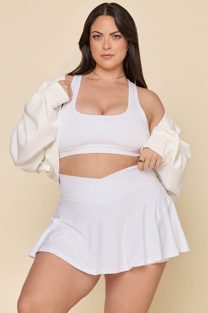 Crisscross Hourglass® Twirl Skort - White