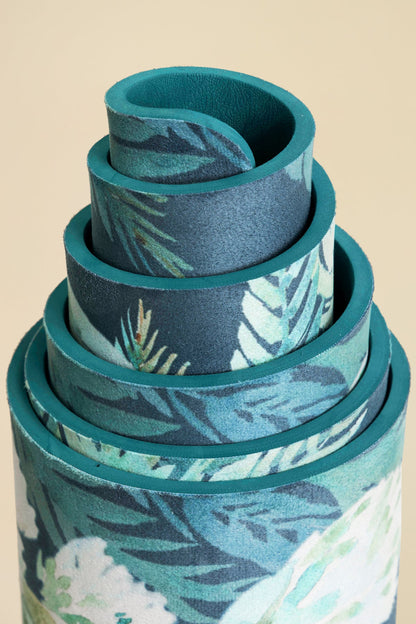 Vegan Suede Yoga Mat - Flourishing Foliage