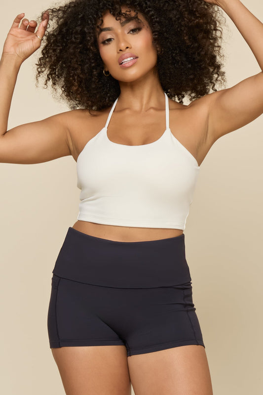 Foldover Booty Short - Cool Black