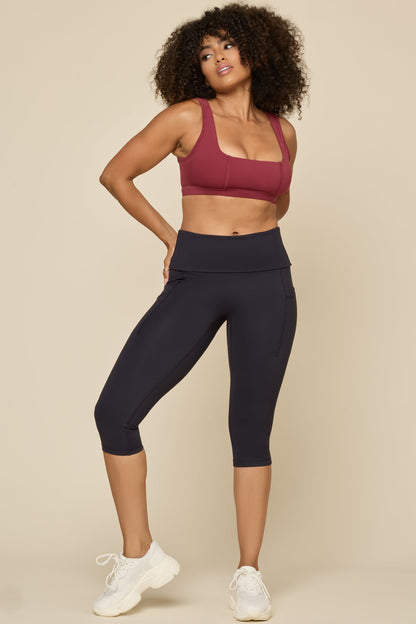 Foldover Capri - Cool Black
