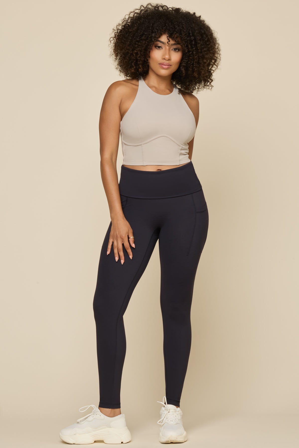 Foldover Legging - Cool Black