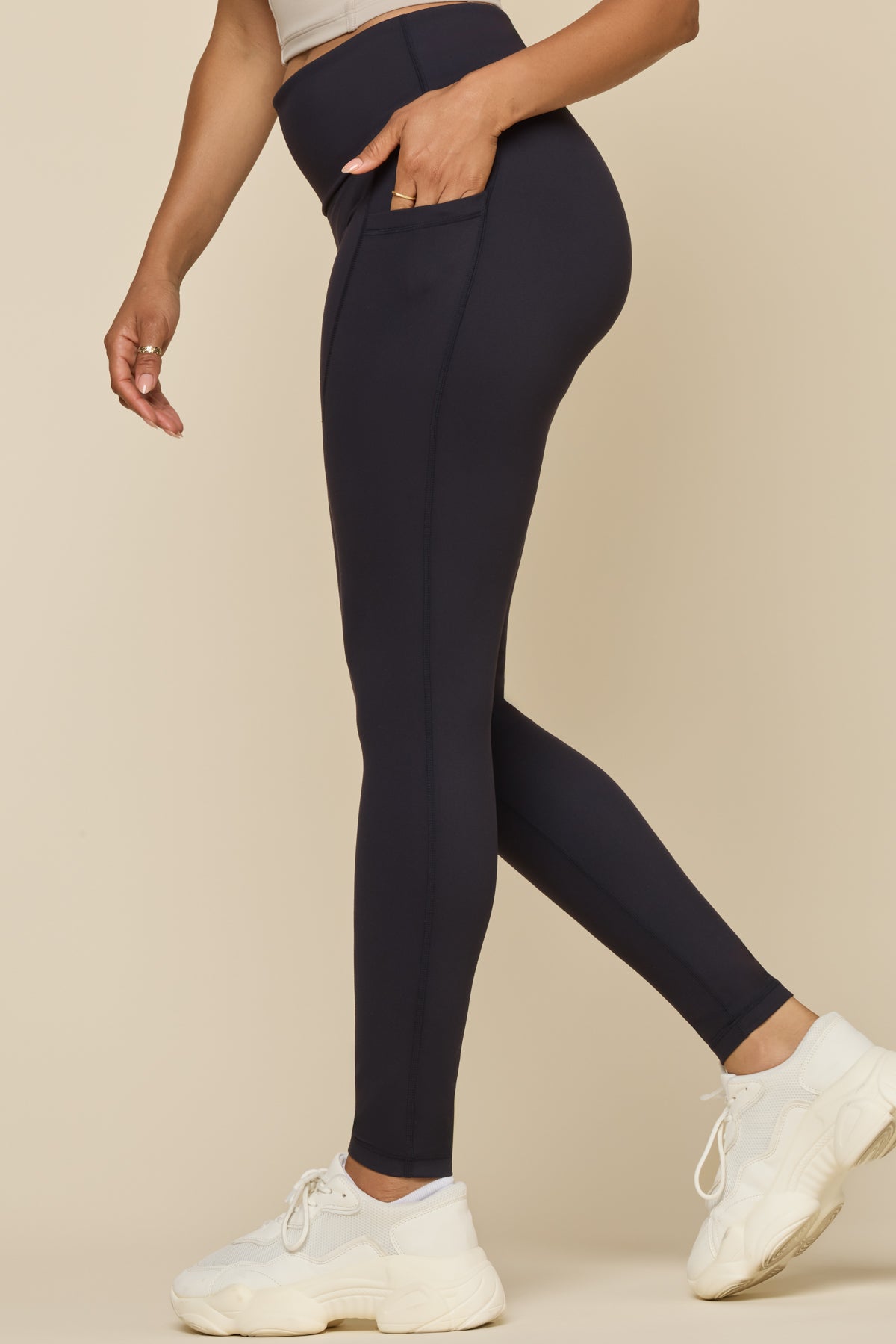 Foldover Legging - Cool Black