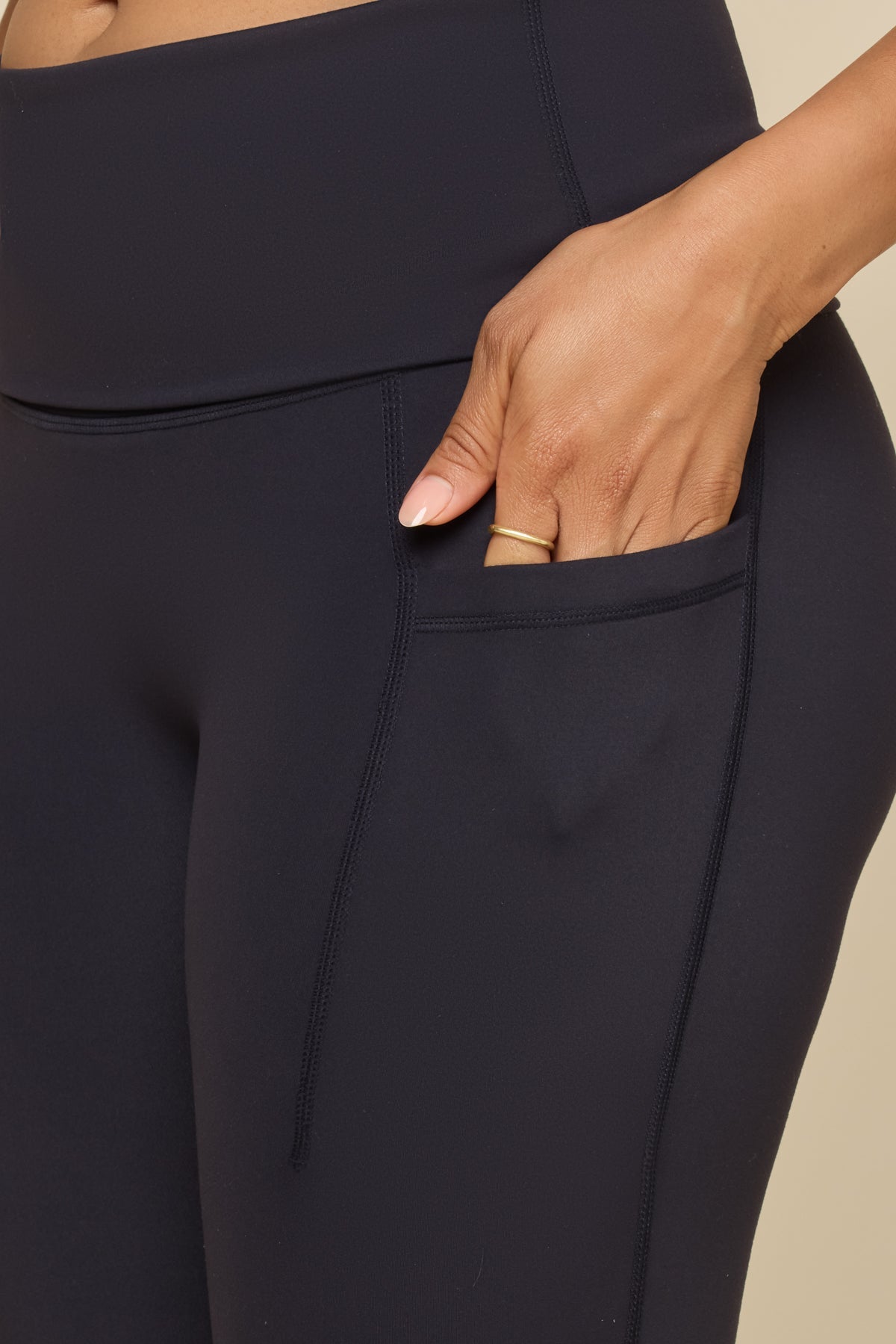 Foldover Legging - Cool Black