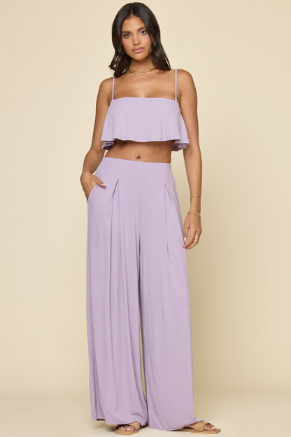 Go With The Flow Crop Top - Lavender Haze