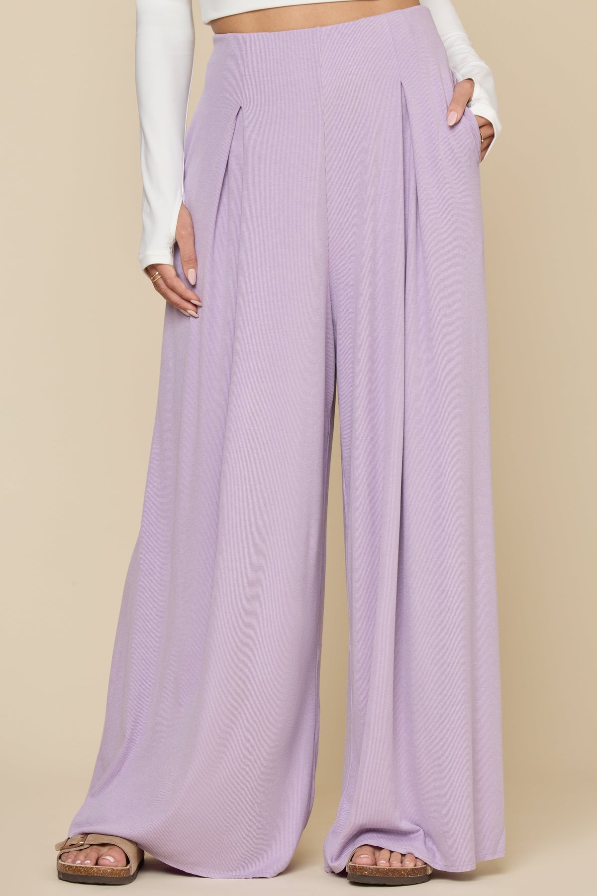 Go with the Flow Wide Leg Pant - Lavender Haze