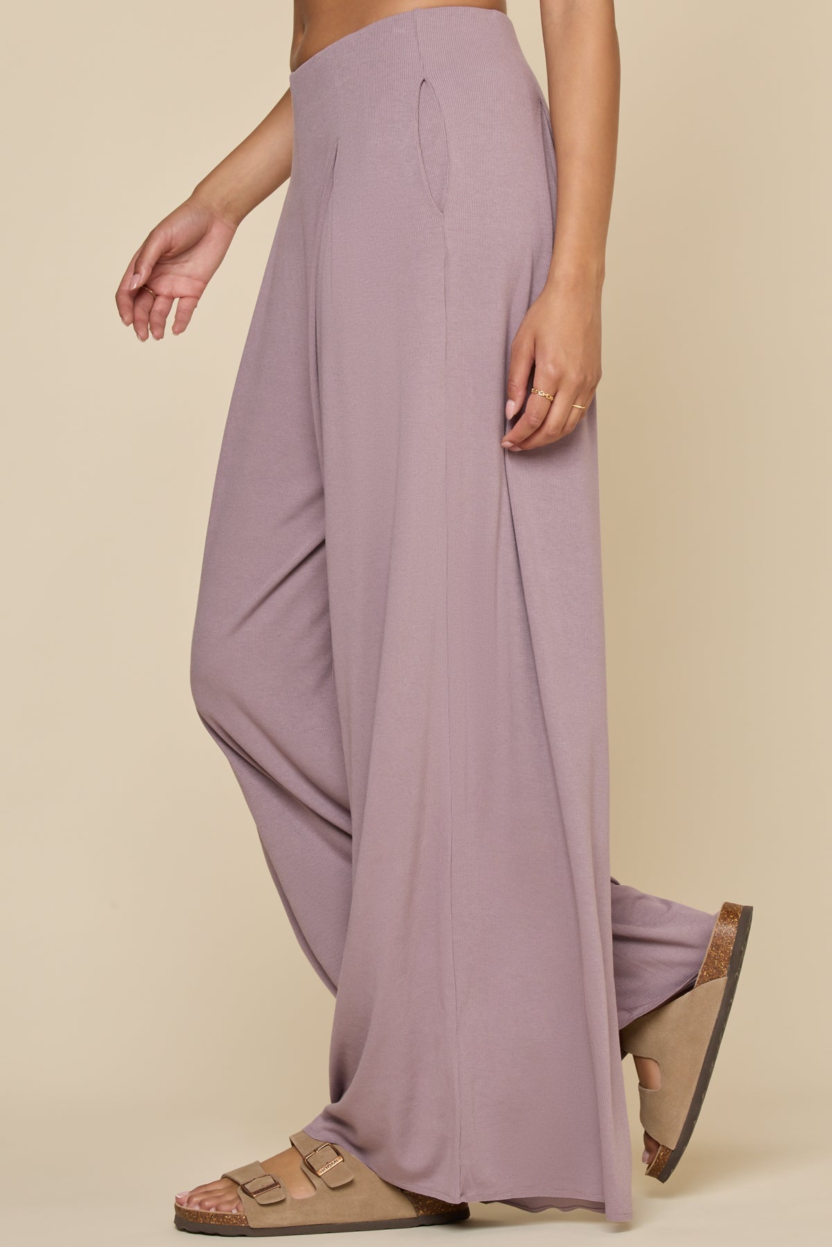 Go with the Flow Wide Leg Pant - Dusty Mauve