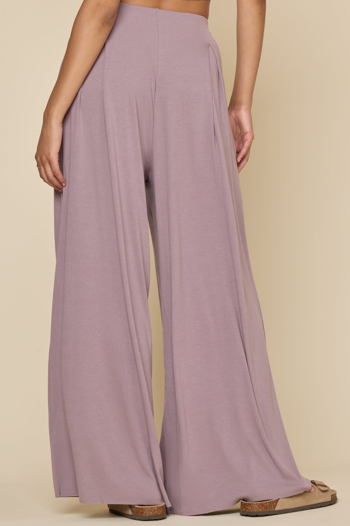 Go with the Flow Wide Leg Pant - Dusty Mauve