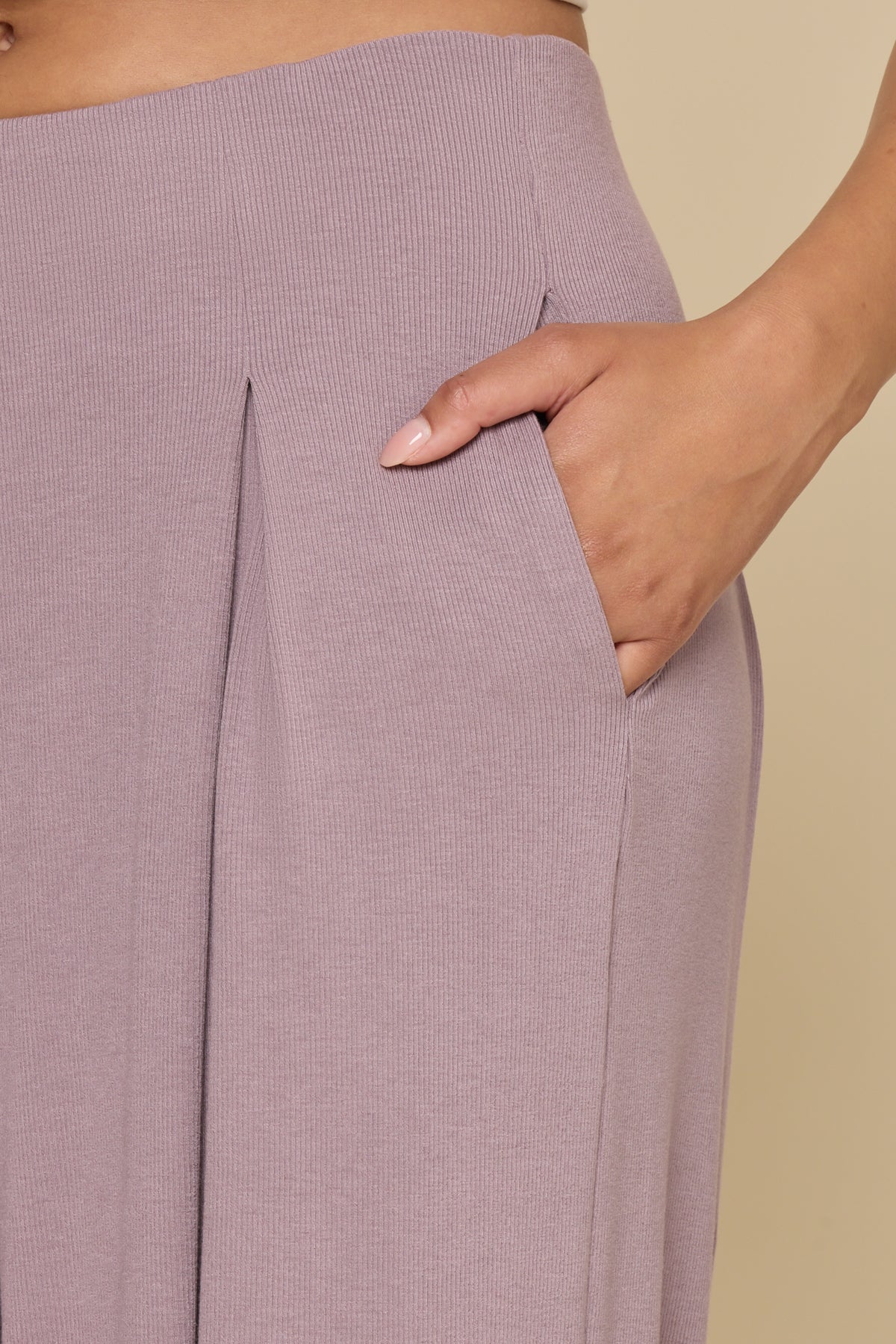 Go with the Flow Wide Leg Pant - Dusty Mauve