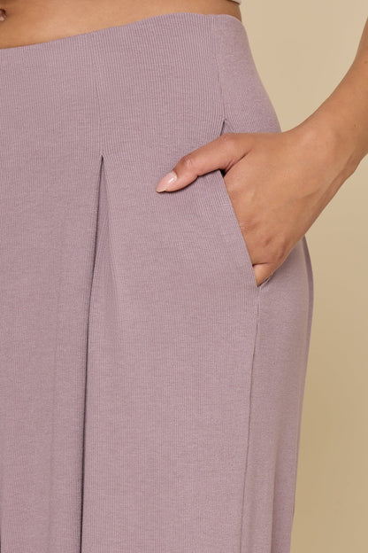 Go with the Flow Wide Leg Pant - Dusty Mauve