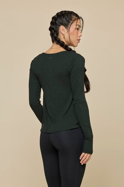 Go With The Flow Long Sleeve Top - Deep Forest
