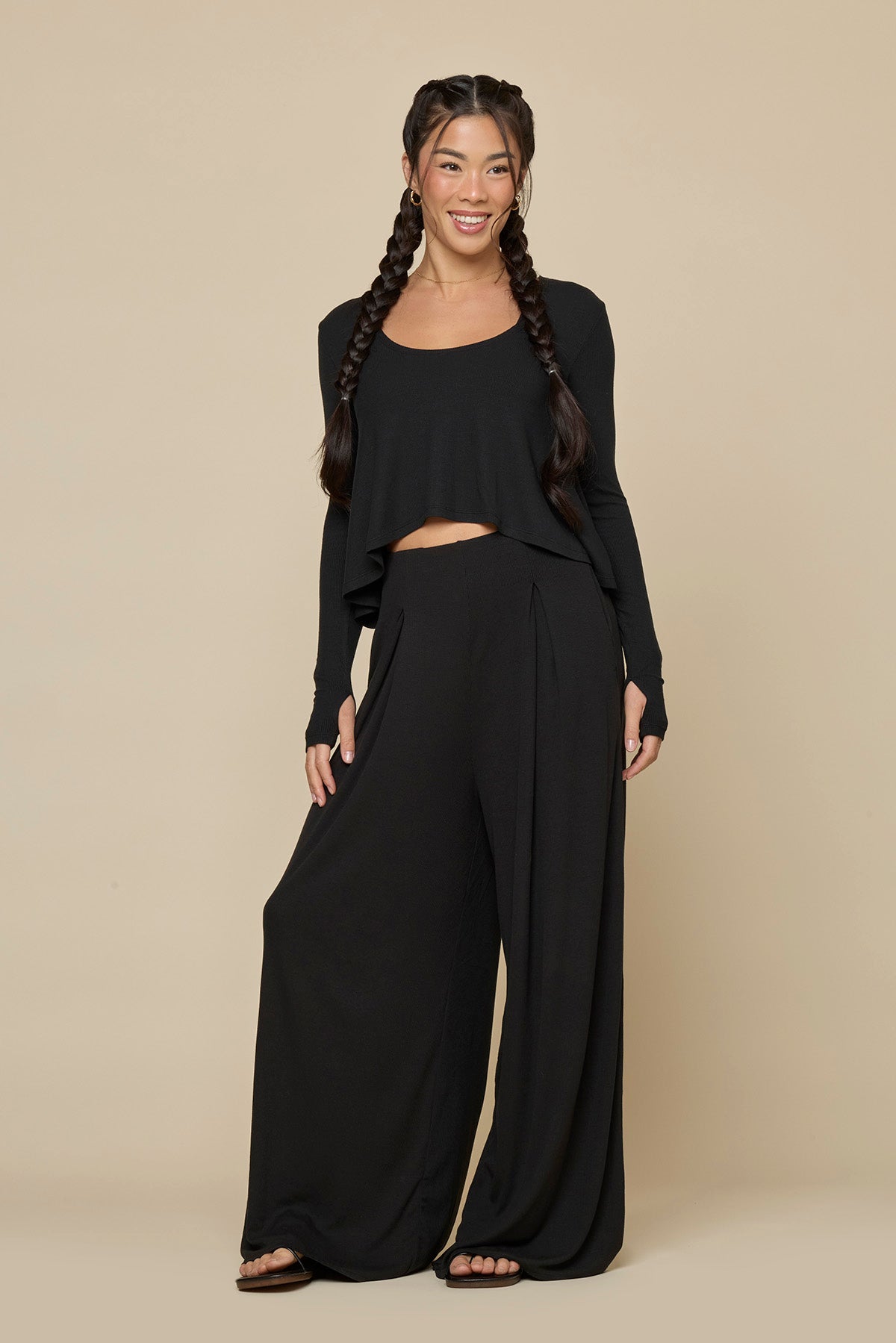 Go with the Flow Wide Leg Pant - Black