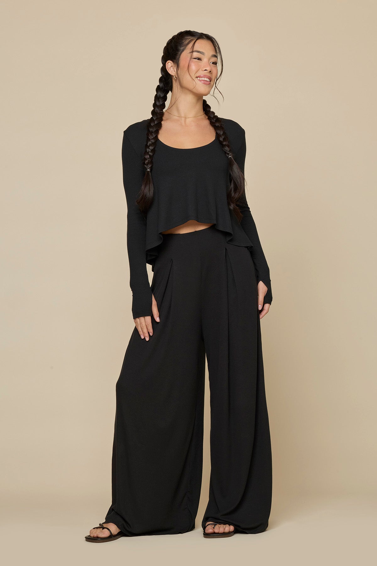 Go with the Flow Wide Leg Pant - Black