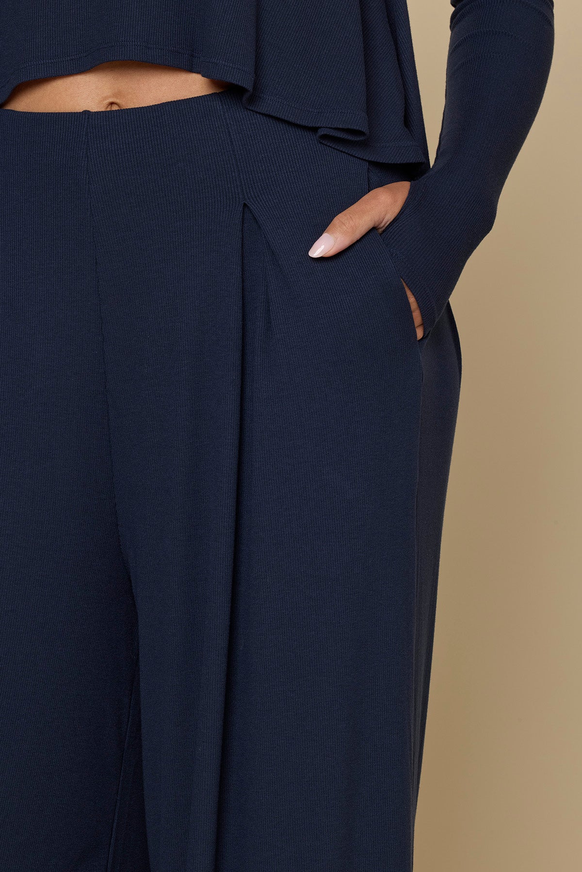 Go with the Flow Wide Leg Pant - Cosmic Navy
