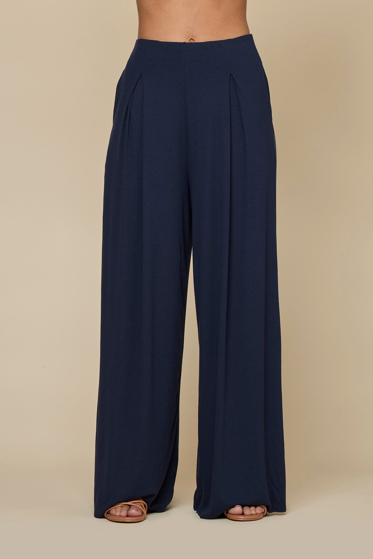 Go with the Flow Wide Leg Pant - Cosmic Navy