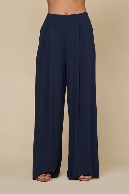 Go with the Flow Wide Leg Pant - Cosmic Navy