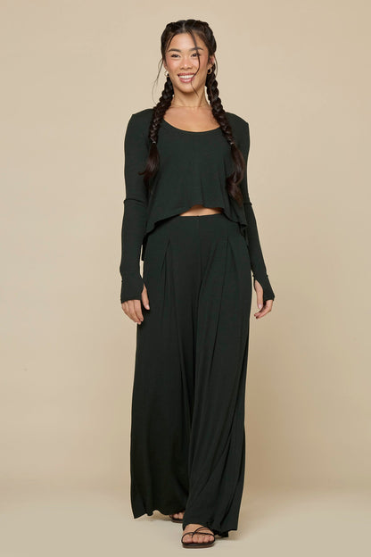 Go With The Flow Long Sleeve Top - Deep Forest