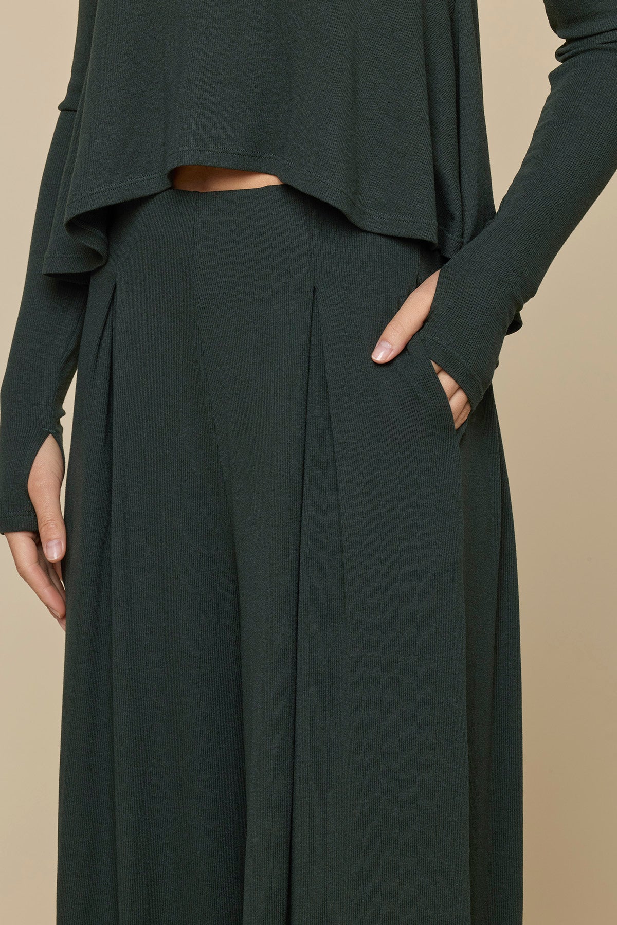 Go with the Flow Wide Leg Pant - Deep Forest