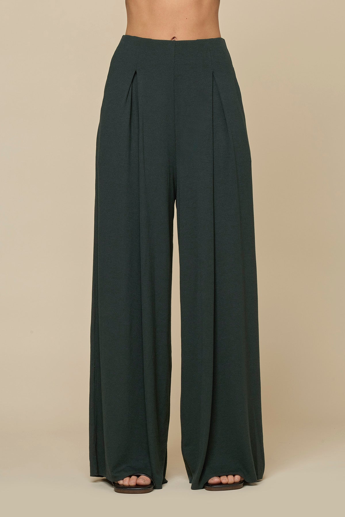 Go with the Flow Wide Leg Pant - Deep Forest