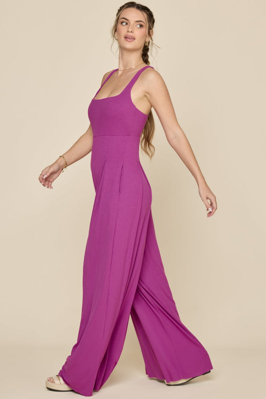 Go With The Flow Jumpsuit - Royal Orchid