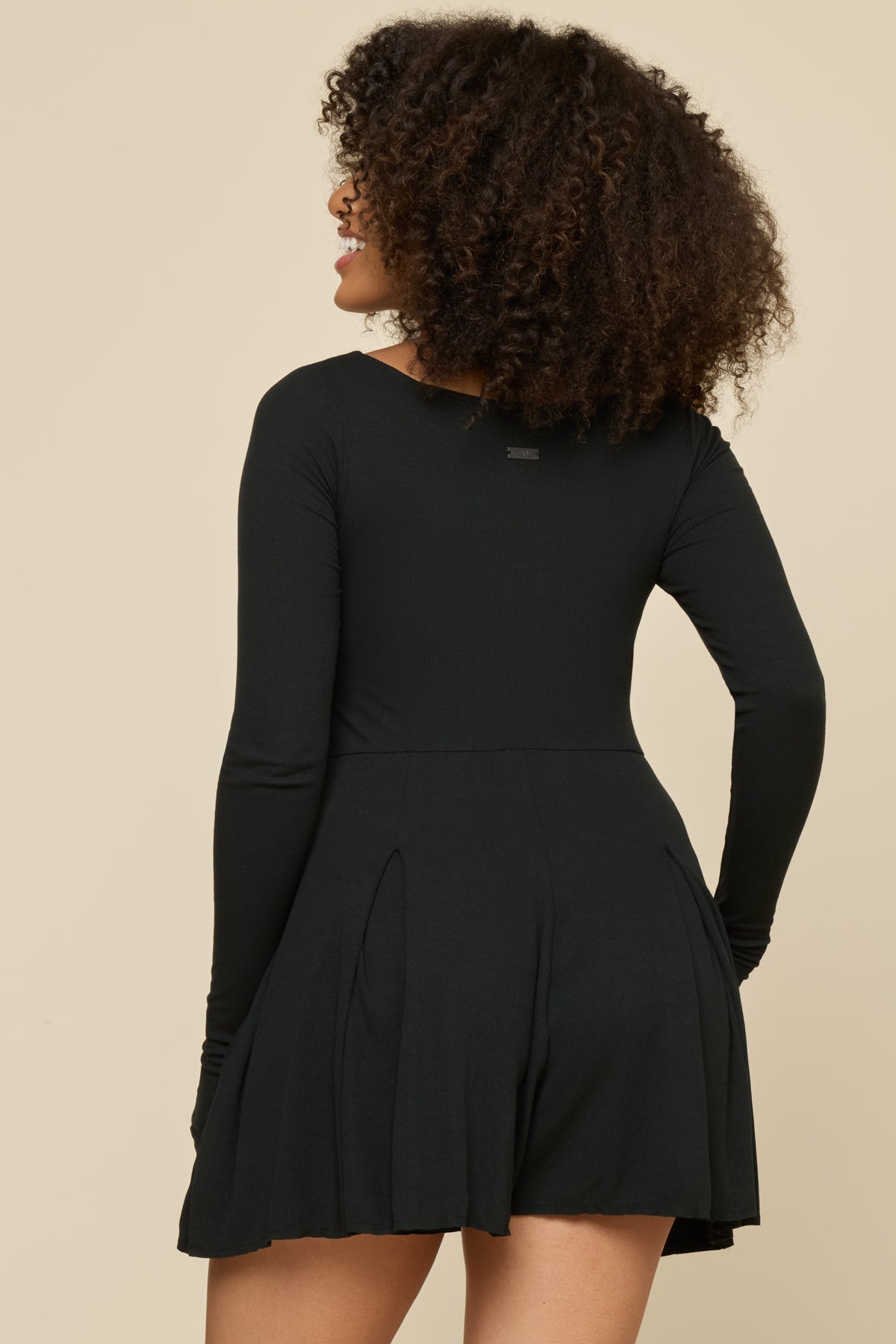 Go with the Flow Long Sleeve Romper - Black