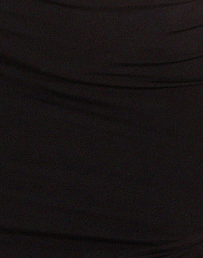 Cinta Low Rise Midi Skirt in Black